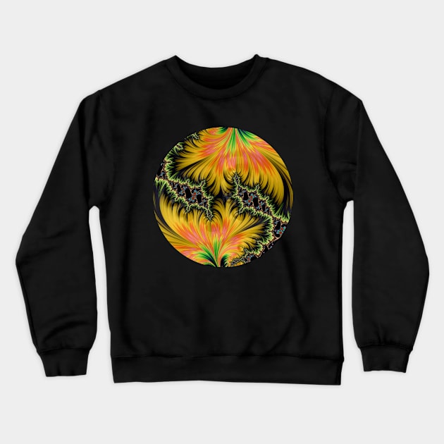 Golden Yellow Magic Fractal Psychedelic Design Crewneck Sweatshirt by love-fi